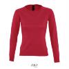 foto 1 Klassieke dames trui met een V-neck rood