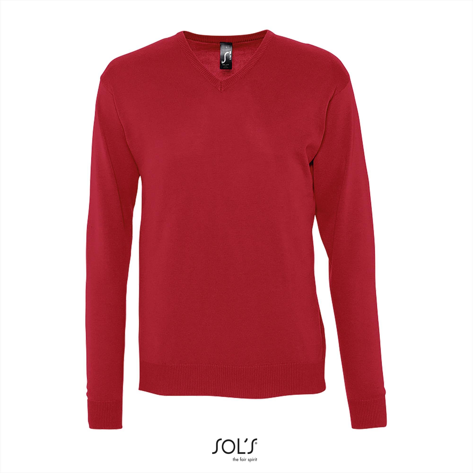 Klassieke heren trui met een V-neck rood