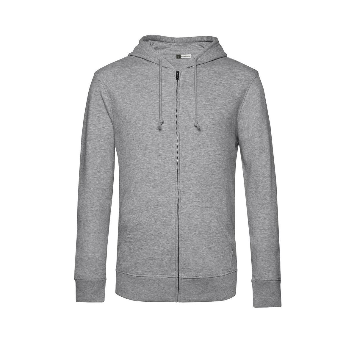 Milieubewuste trendy hoodie heide grijs voor mannen te personaliseren bedrukken