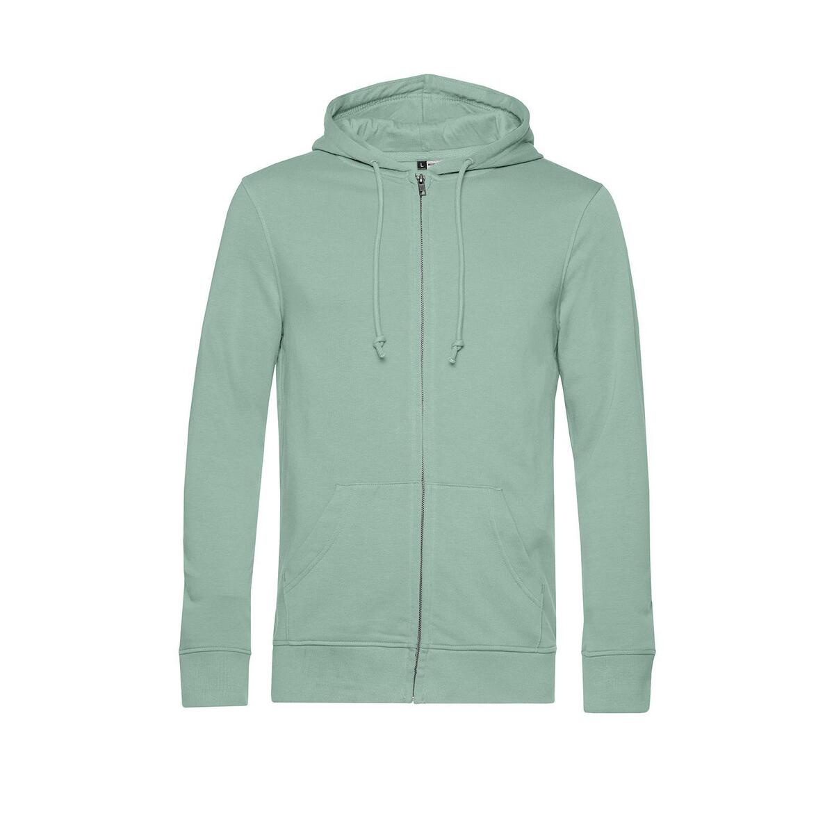 Milieubewuste trendy hoodie sage voor mannen te personaliseren bedrukken