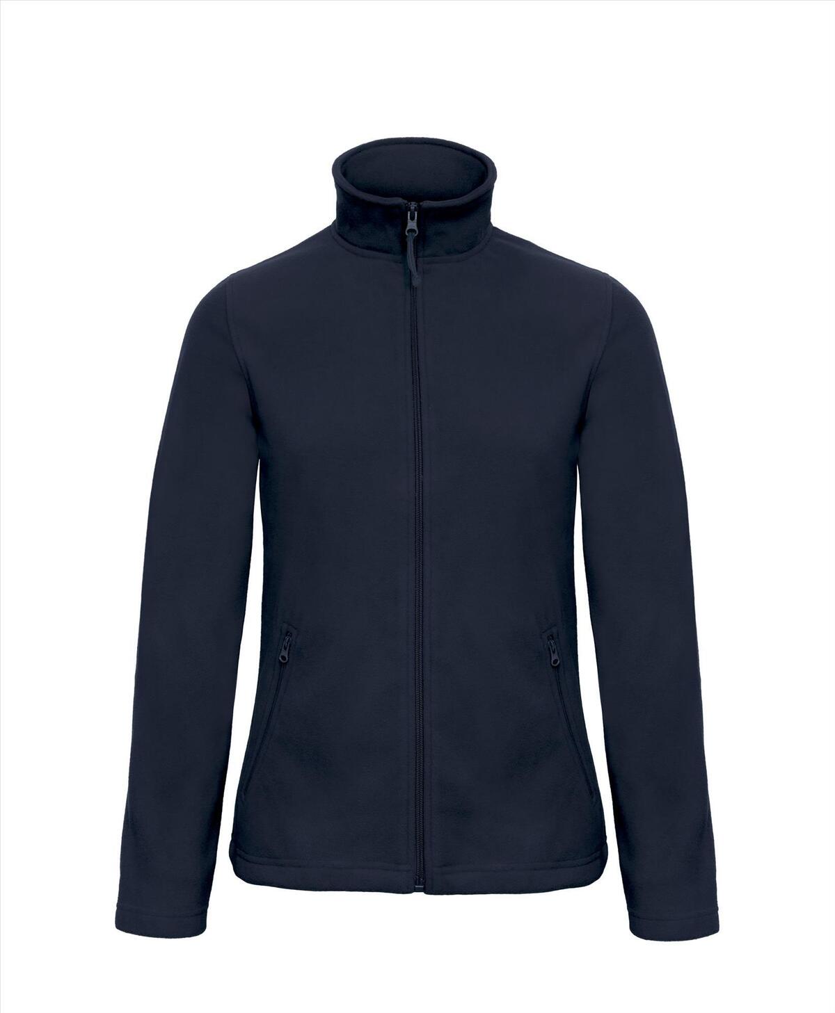 Pluisvrije micro fleece jas donkerblauw dames bedrukbaar