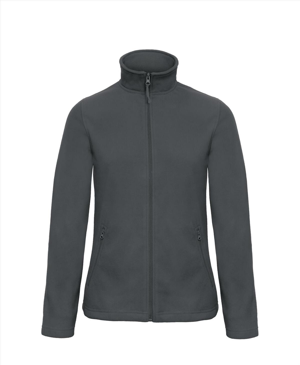 Pluisvrije micro fleece jas donkergrijs dames bedrukbaar