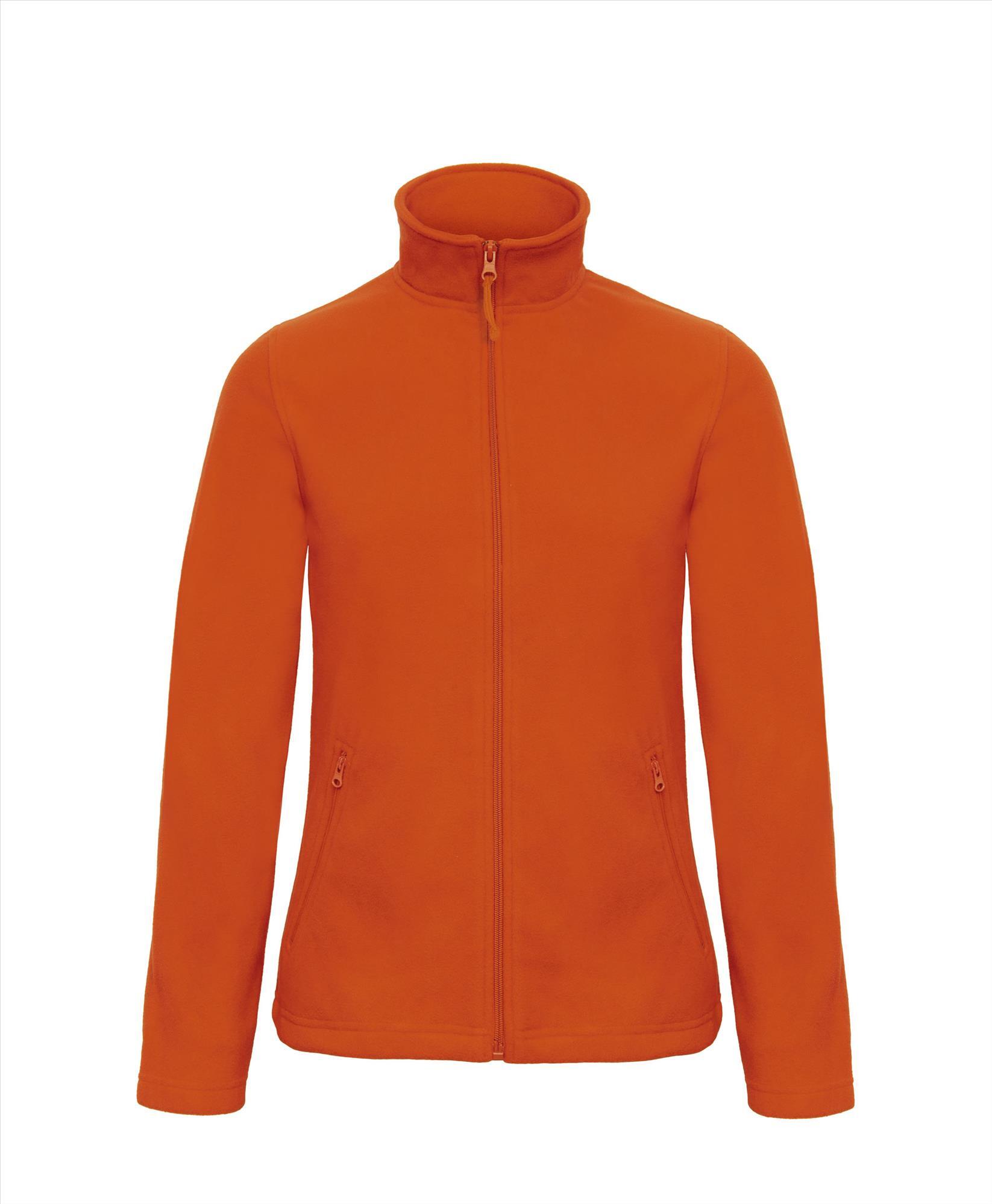 Pluisvrije micro fleece jas pumpkin orange dames bedrukbaar