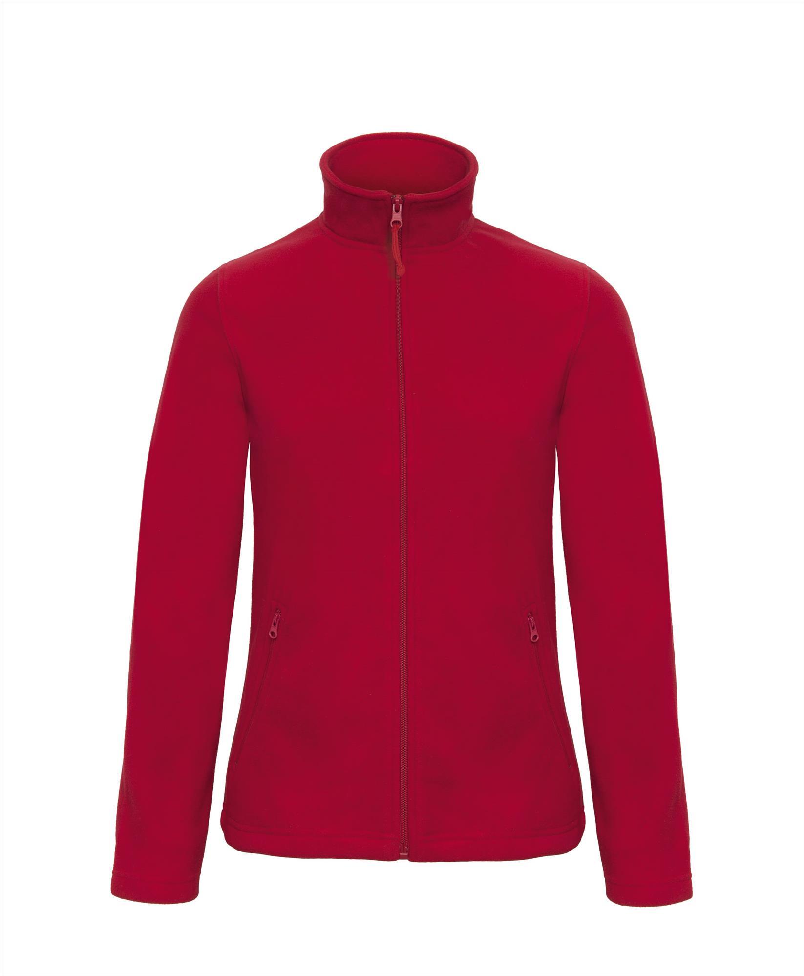Pluisvrije micro fleece jas rood dames bedrukbaar