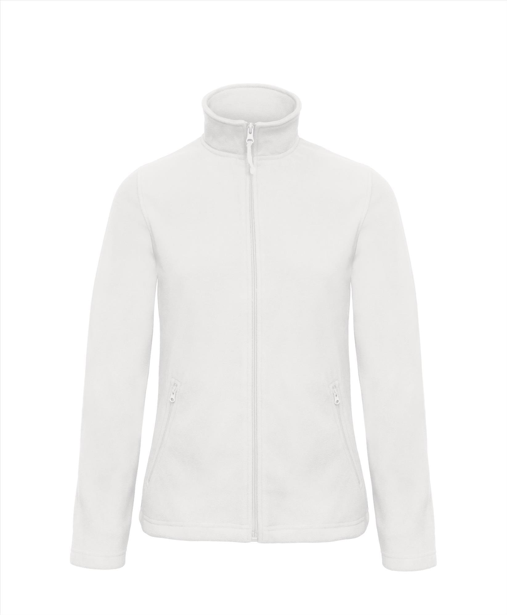 Pluisvrije micro fleece jas wit dames bedrukbaar