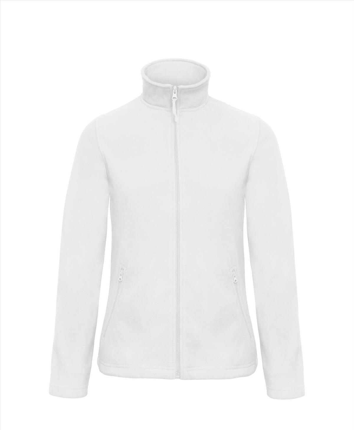 Pluisvrije micro fleece jas wit dames bedrukbaar