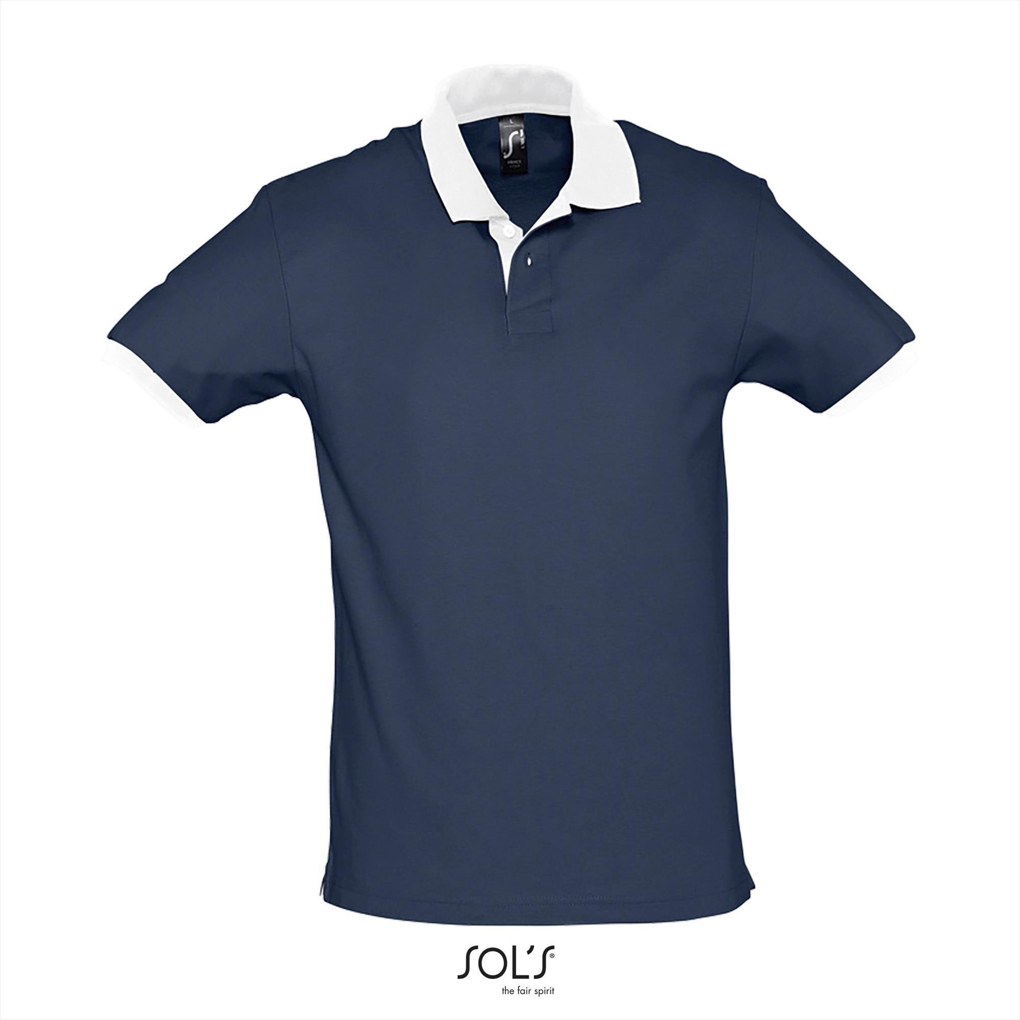 Polo blauw met wit heren tweekleurige Trendy