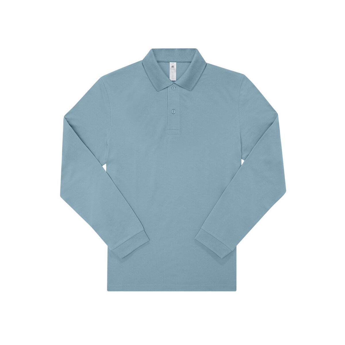 Polo lange mouw amalfi blauw voor mannen unisex te personaliseren