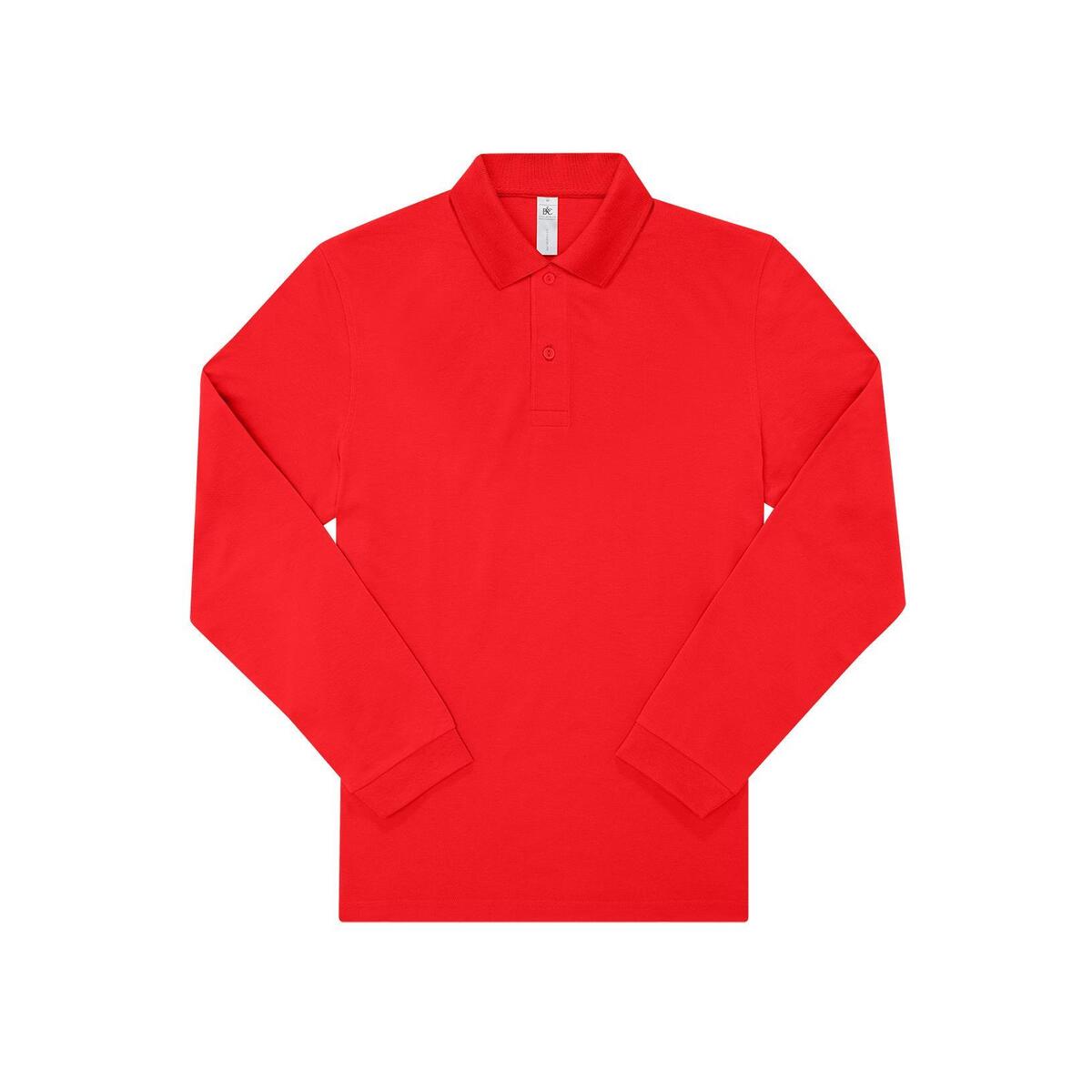 Polo lange mouw rood voor mannen unisex te personaliseren