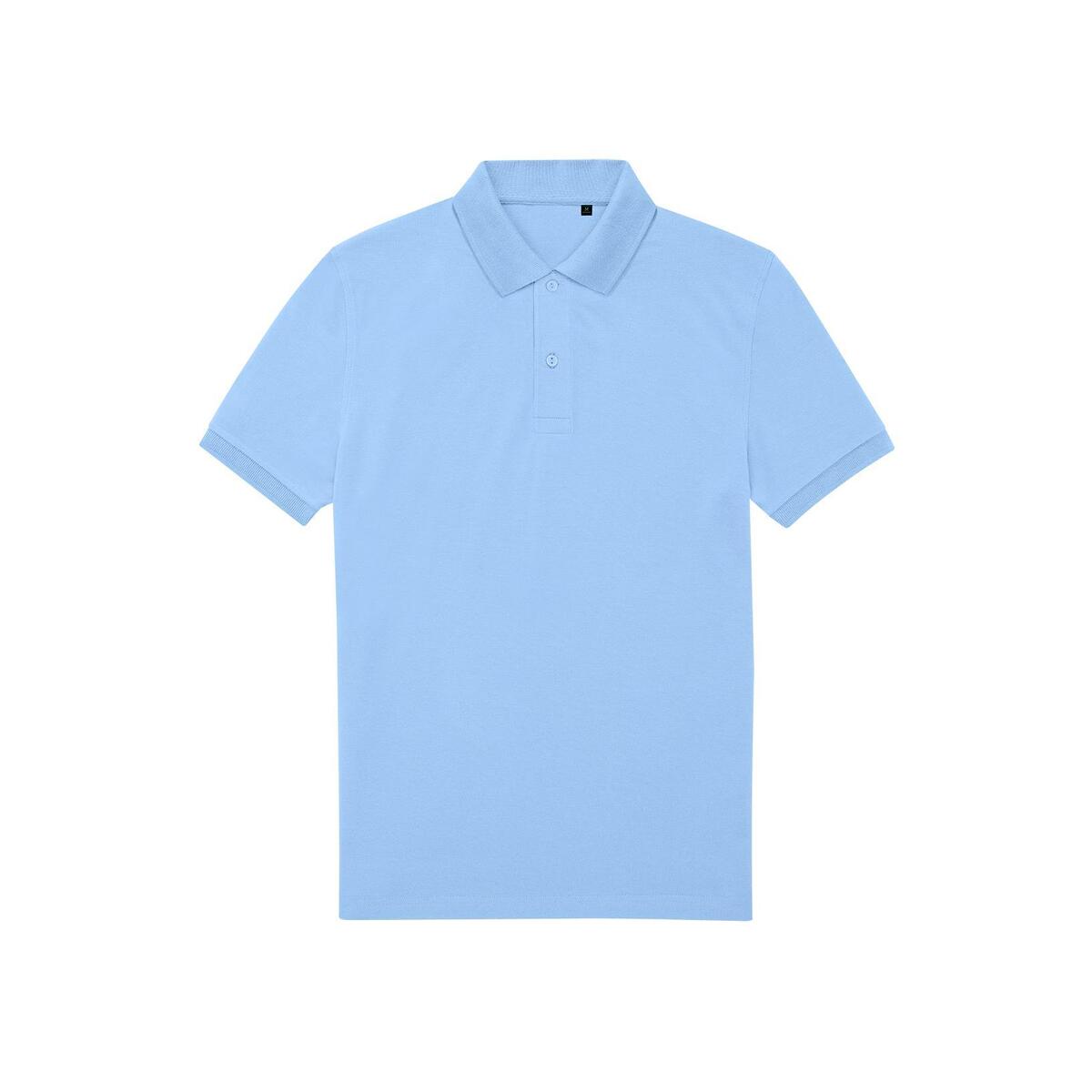 Polo voor hem lotus blauw te bedrukken personaliseren korte mouw heren