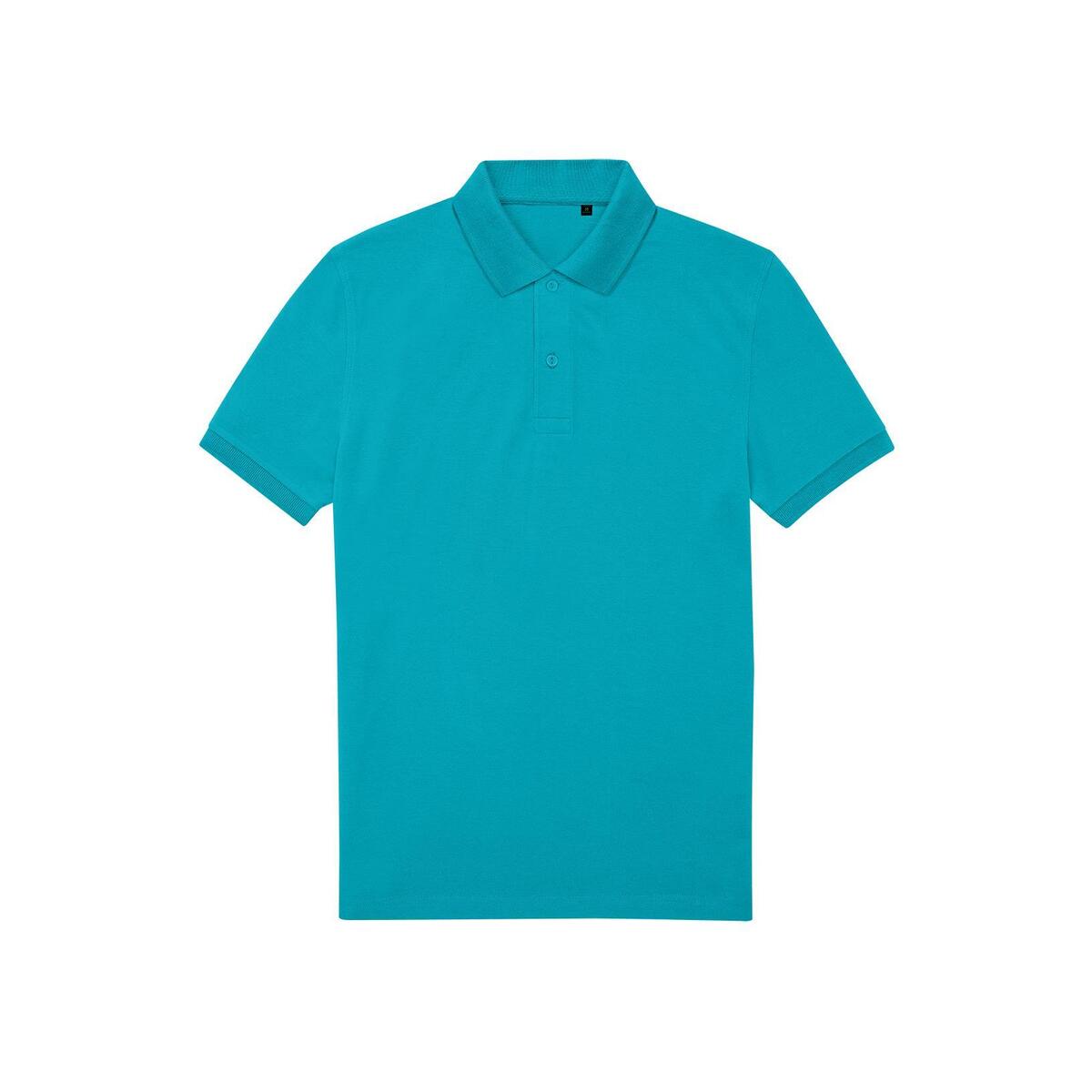 Polo voor hem pop turquoise te bedrukken personaliseren korte mouw heren