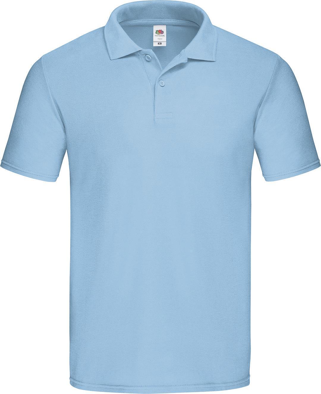 Polo voor mannen new sky blue korte mouw te bedrukken te personaliseren