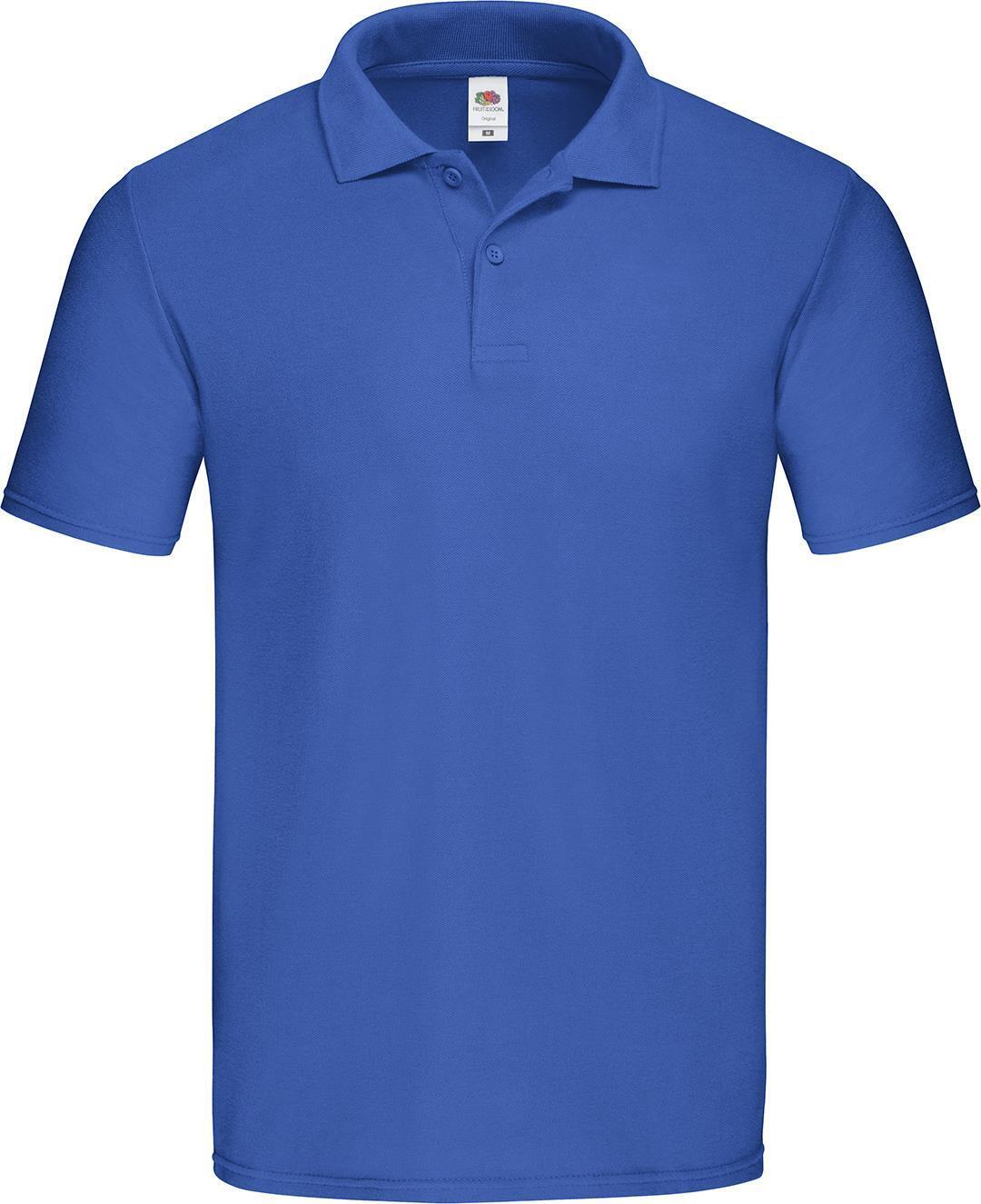 Polo voor mannen royal blauw korte mouw te bedrukken te personaliseren