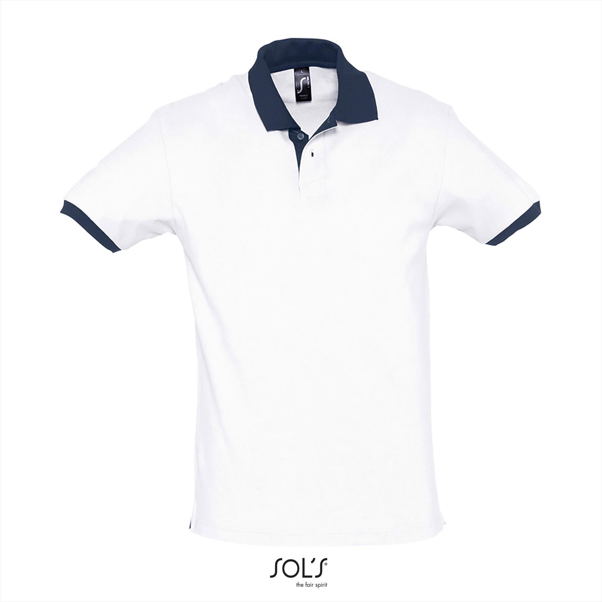 Polo wit met blauw heren tweekleurige Trendy