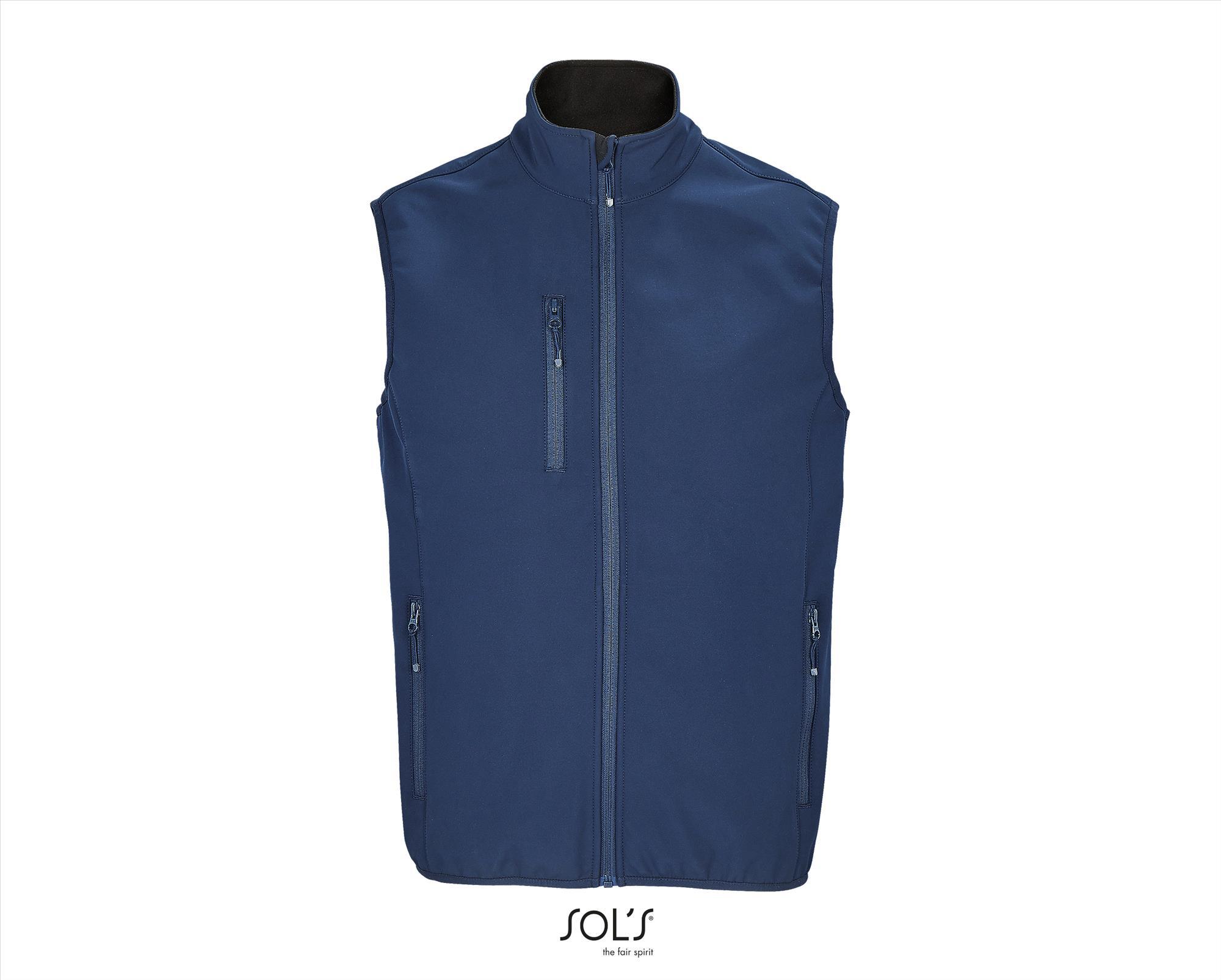 Softshel Bodywarmer blauw duurzaam gerecycled polyester