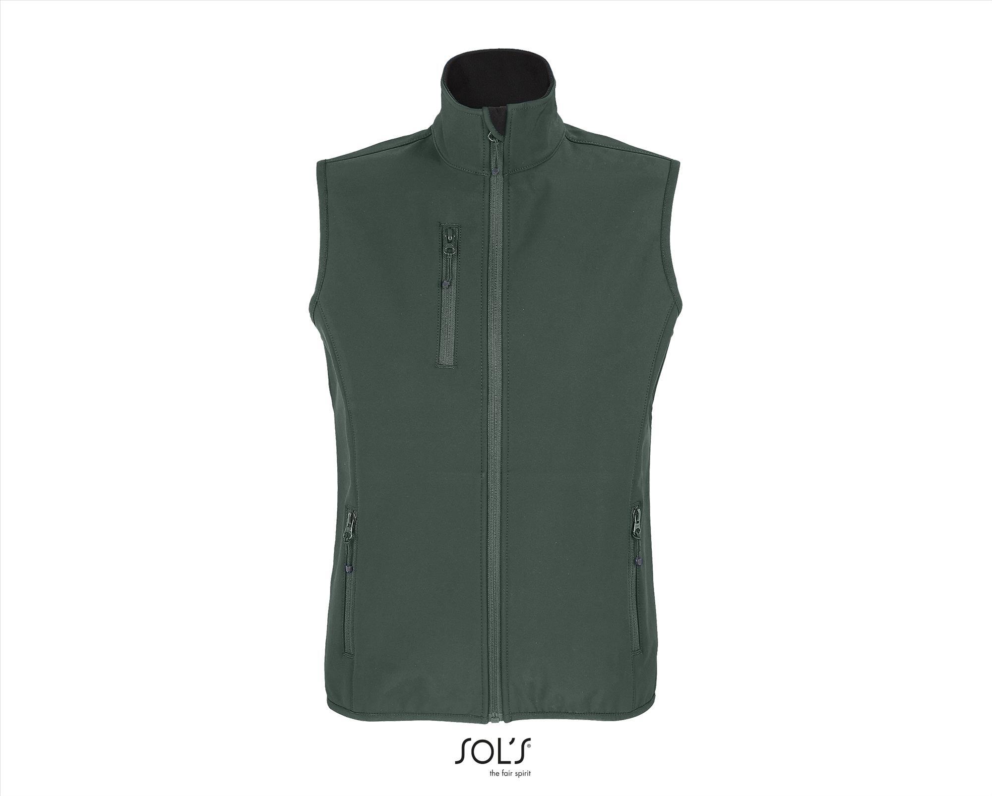 Softshel Bodywarmer donkergroen dames duurzaam gerecycled polyester