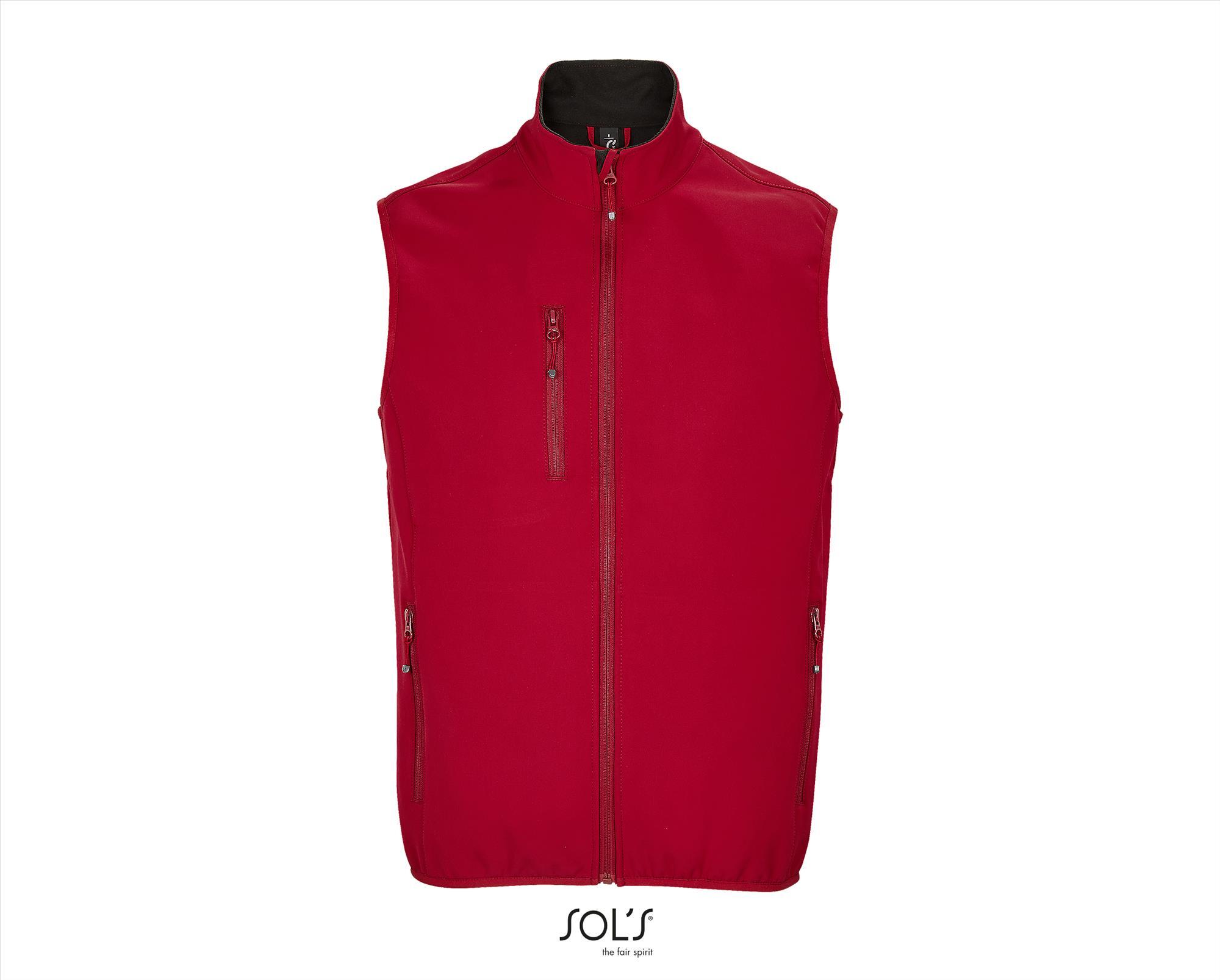 Softshel Bodywarmer heren peper rood gerecycled polyester