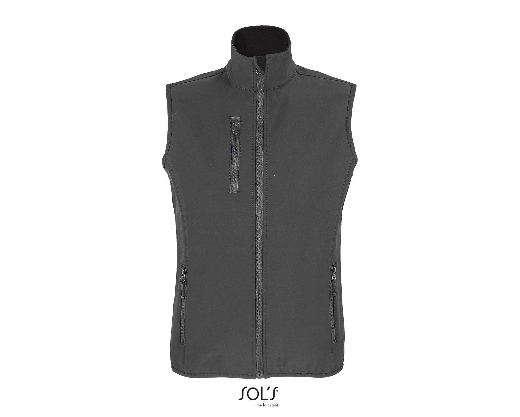 Softshel Bodywarmer houtskool grijs dames duurzaam gerecycled polyester