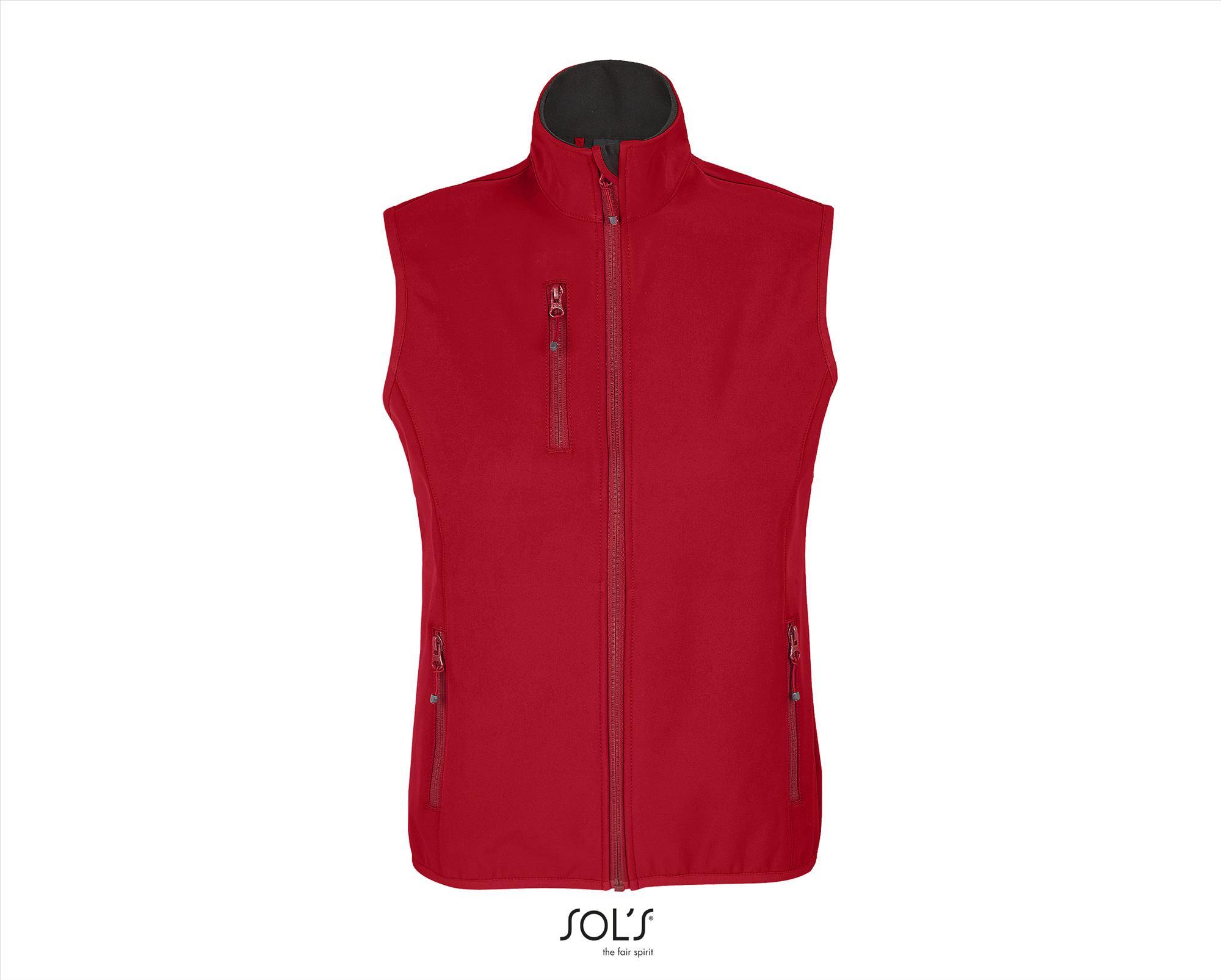 Softshel Bodywarmer peper rood dames gerecycled polyester