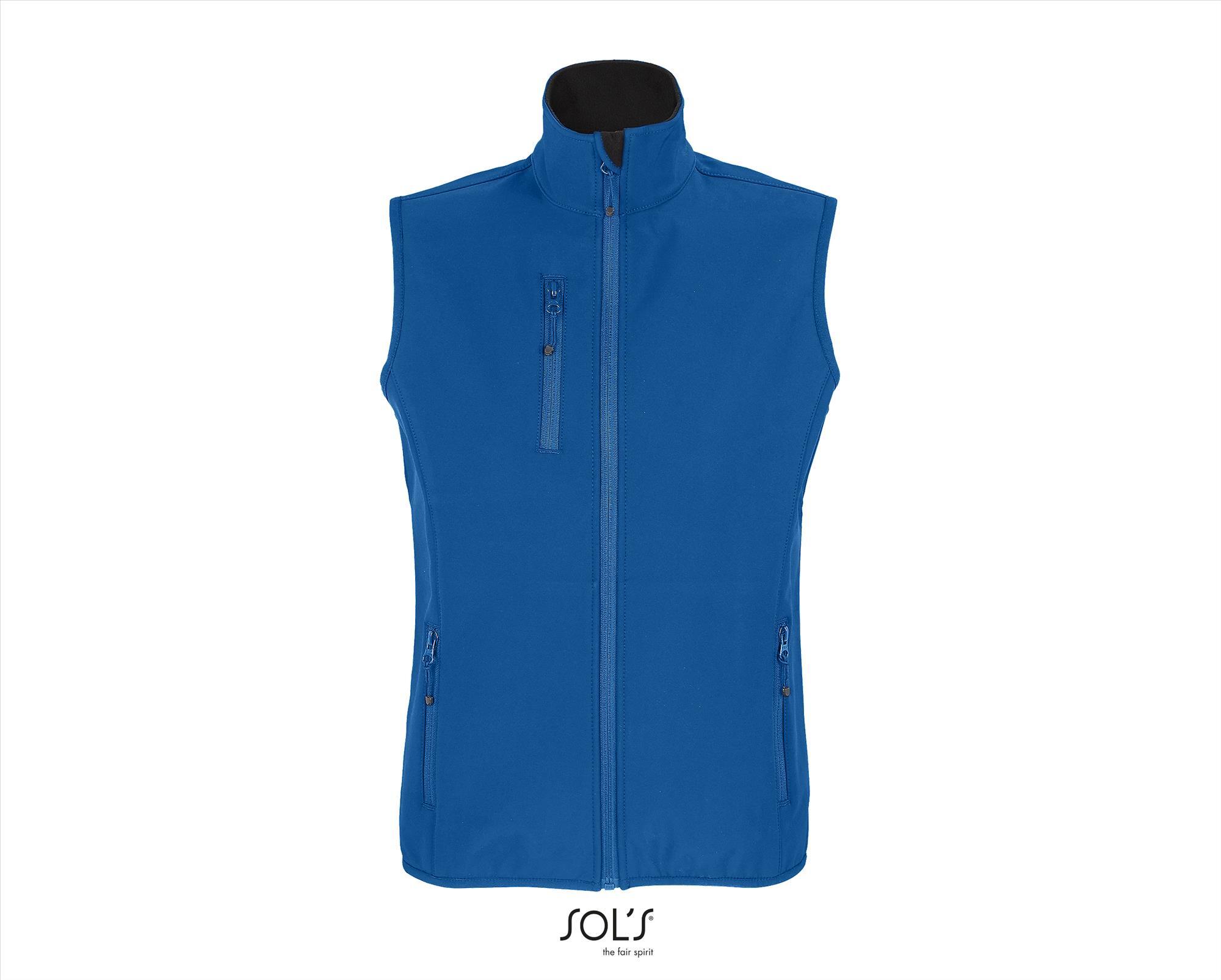 Softshel Bodywarmer royal blauw dames gerecycled polyester