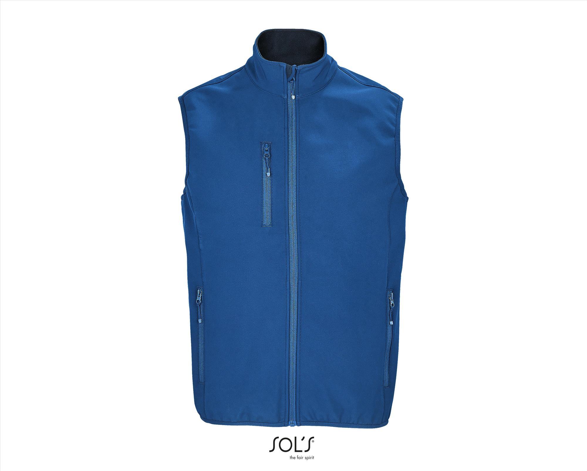Softshel Bodywarmer royal blauw duurzaam gerecycled polyester