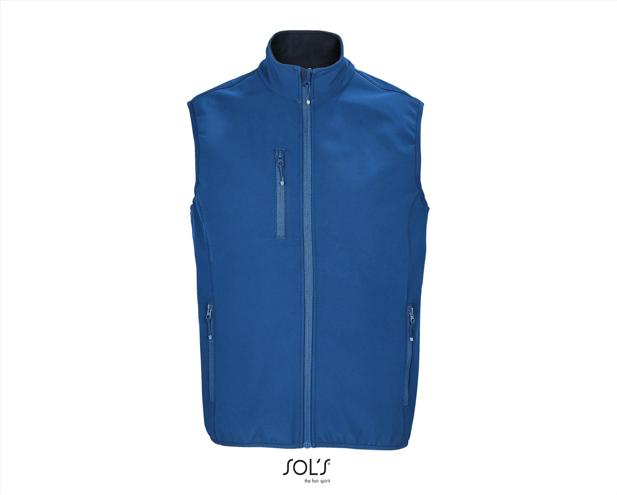 Softshel Bodywarmer royal blauw gerecycled polyester