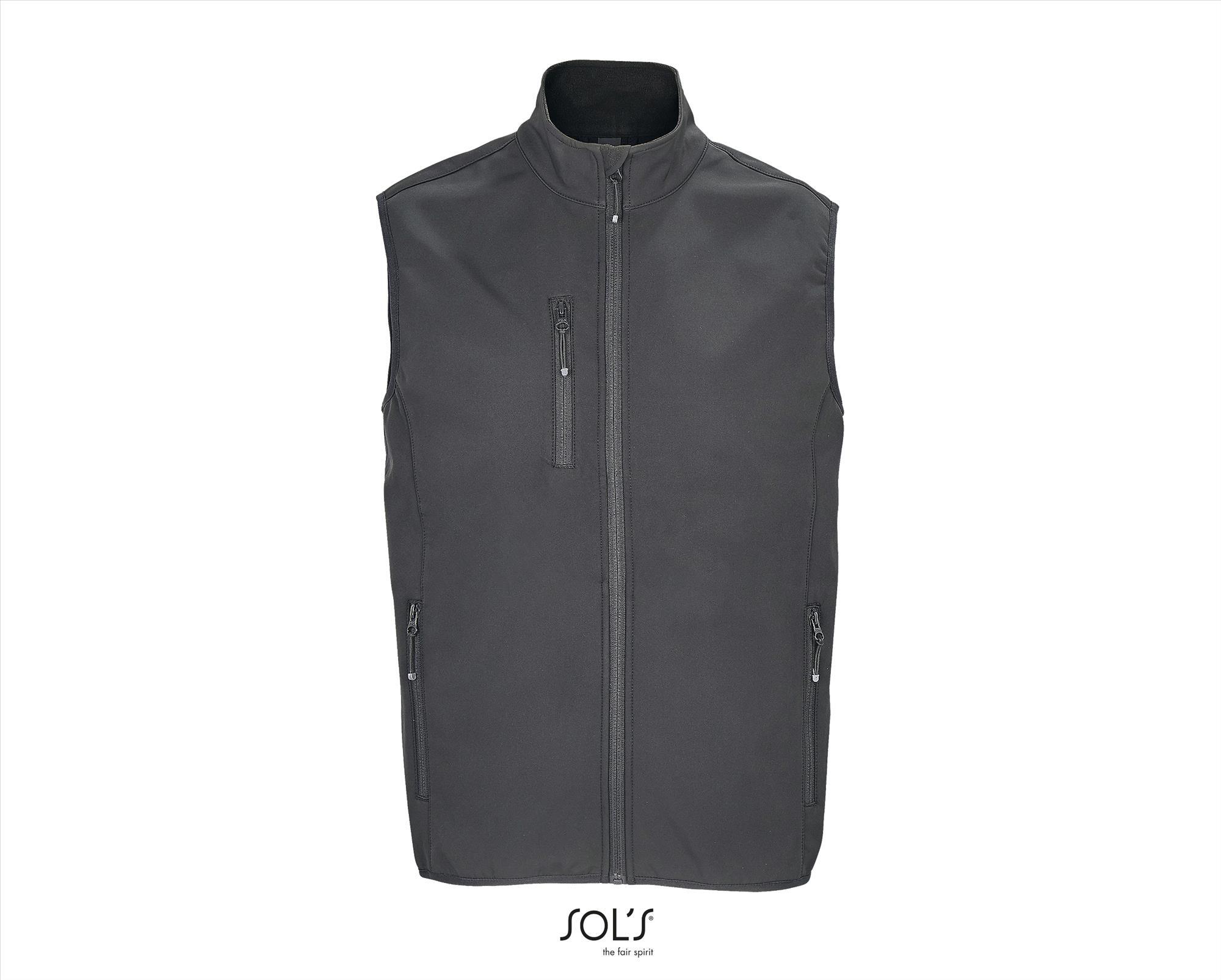 Softshel Bodywarmer voor hem houtskool grijs duurzaam gerecycled polyester