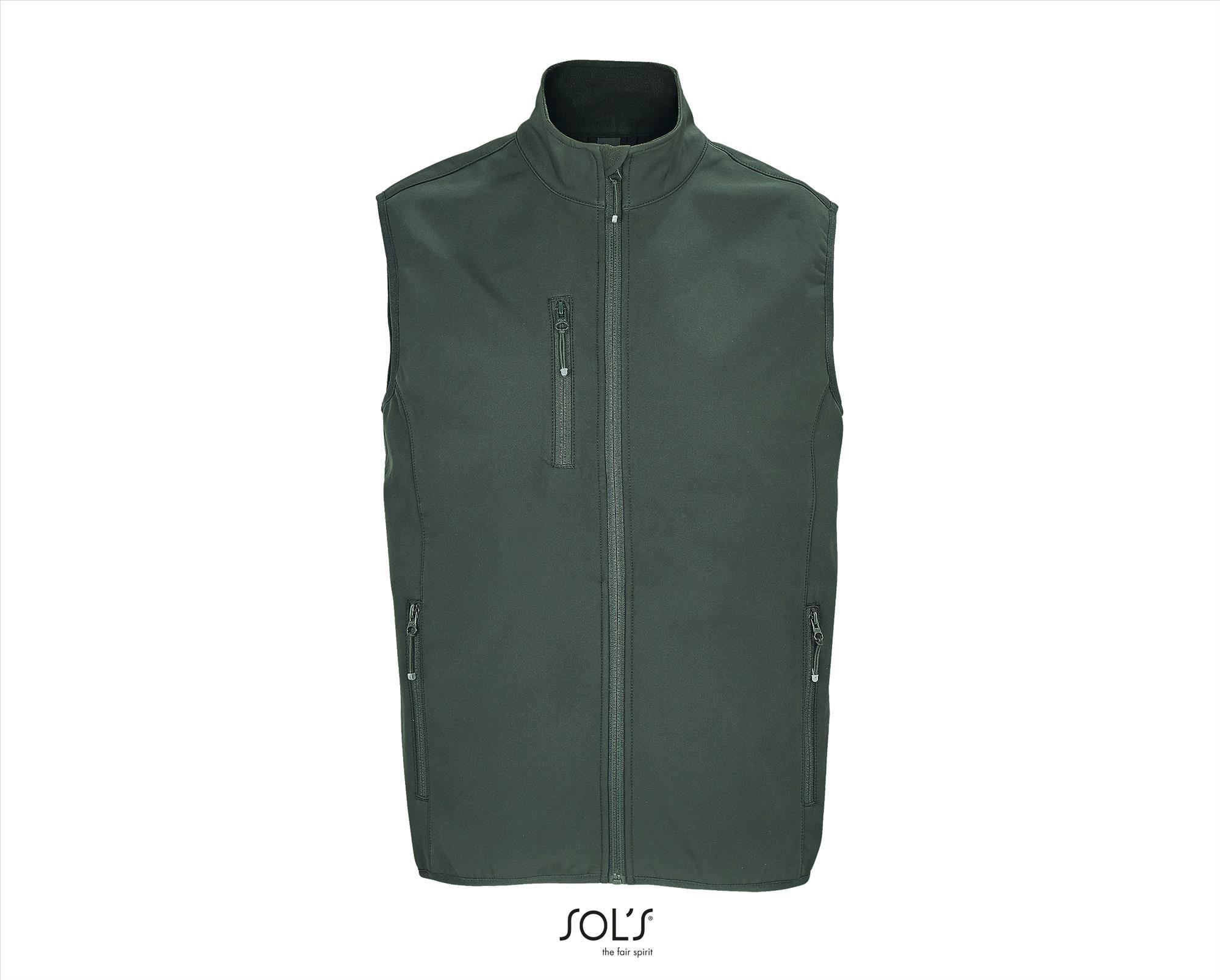 Softshel Bodywarmer voor heren donkergroen duurzaam gerecycled polyester