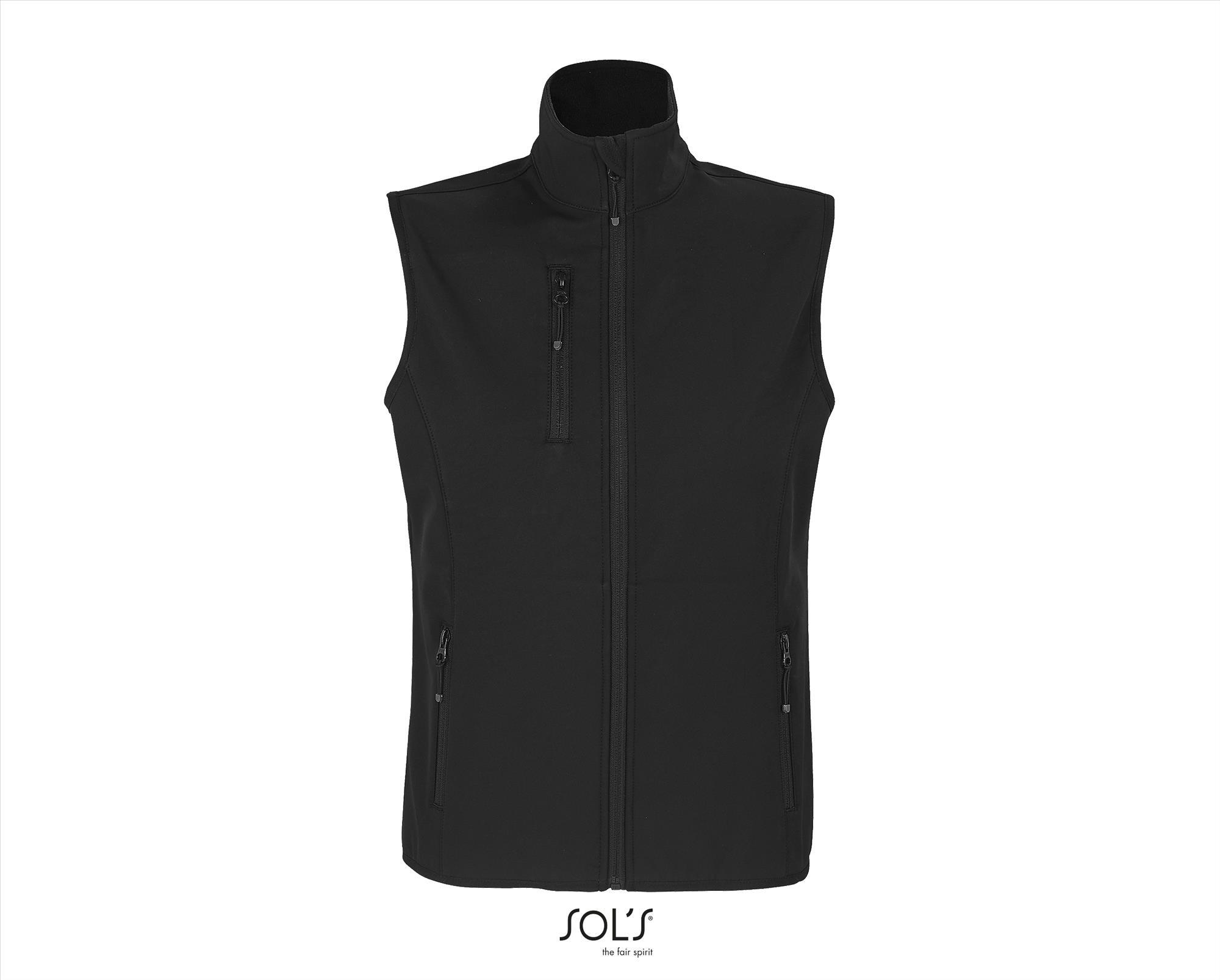 Softshel Bodywarmer zwart dames gerecycled polyester