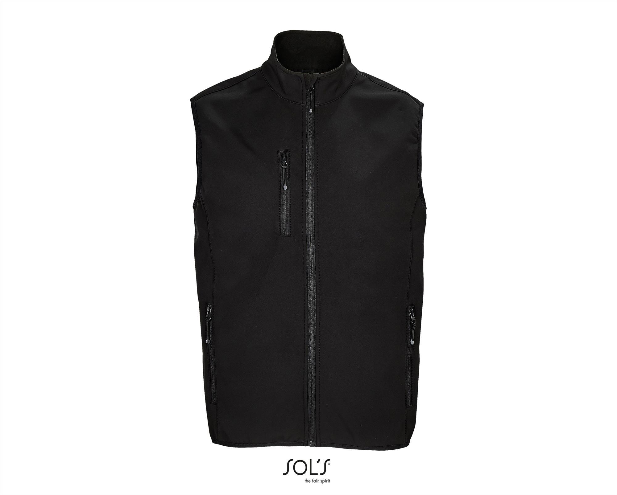 Softshel Bodywarmer zwart duurzaam gerecycled polyester