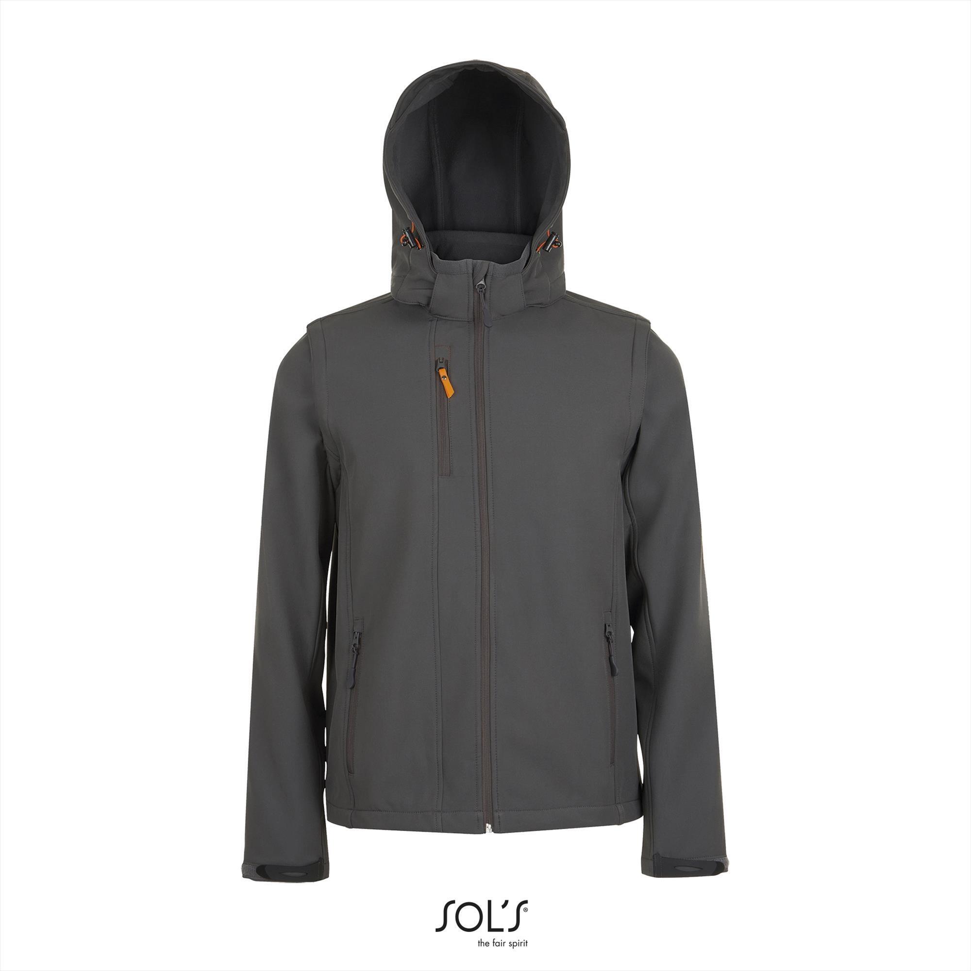 Softshell jas tot bodywarmer heren houtskool grijs