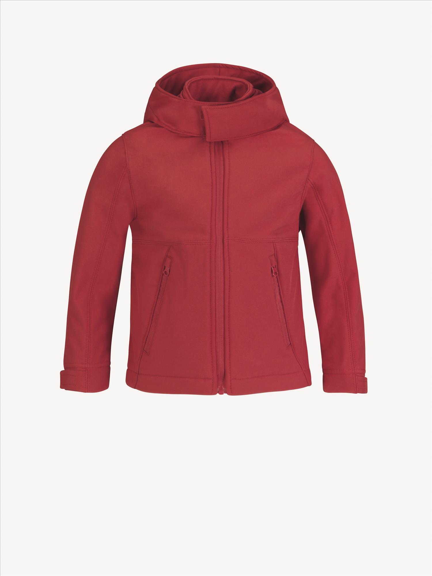 Softshell jas voor kinderen rood te personaliseren