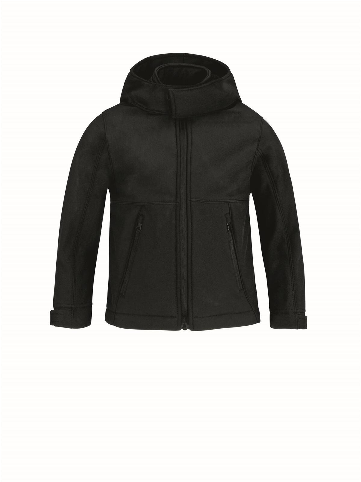 Softshell jas voor kinderen zwart te personaliseren