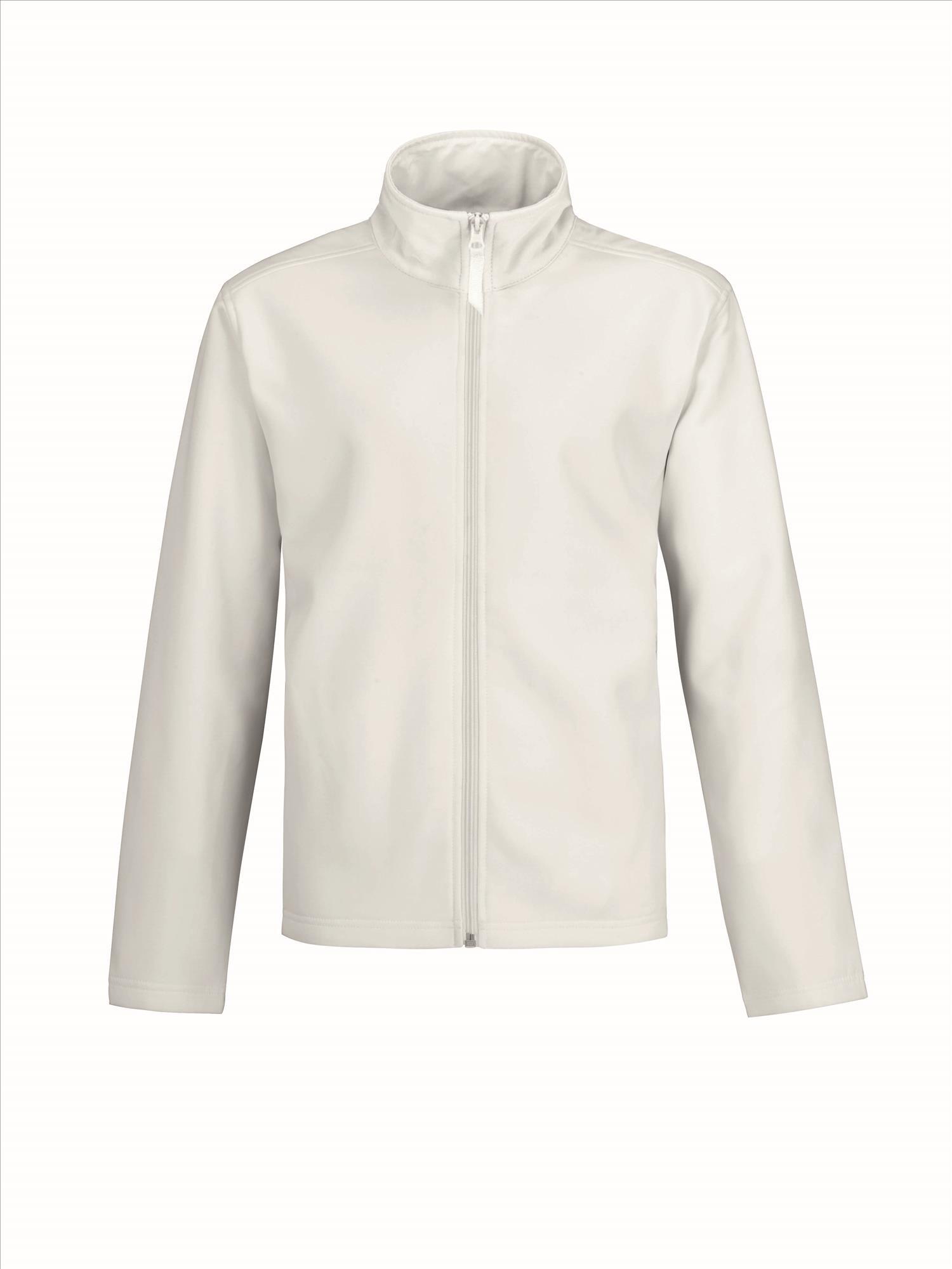 Softshell jas wit voor hem te personaliseren bedrukbaar
