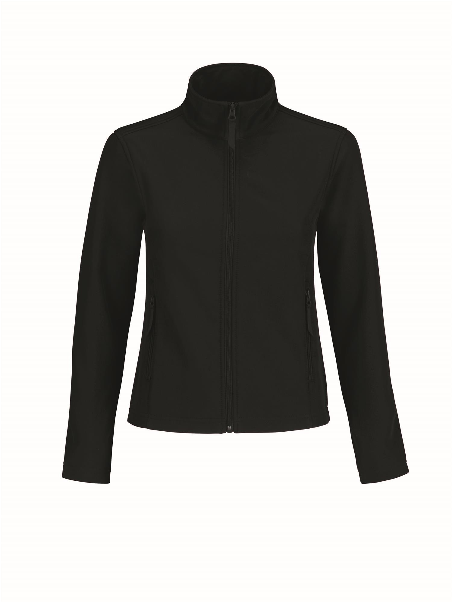 Softshell jas zwart dames te personaliseren bedrukbaar