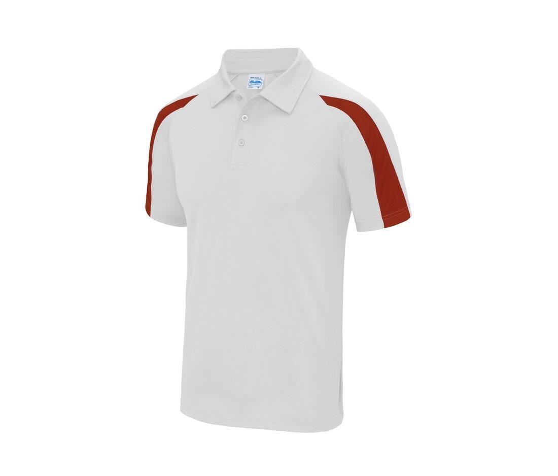 Sport Polo heren wit met rood te personaliseren bedrukbaar