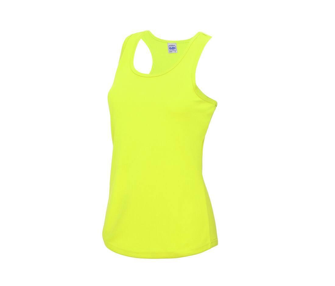 Sport T-shirt geel dames zonder mouw te personaliseren te bedrukken tanktop