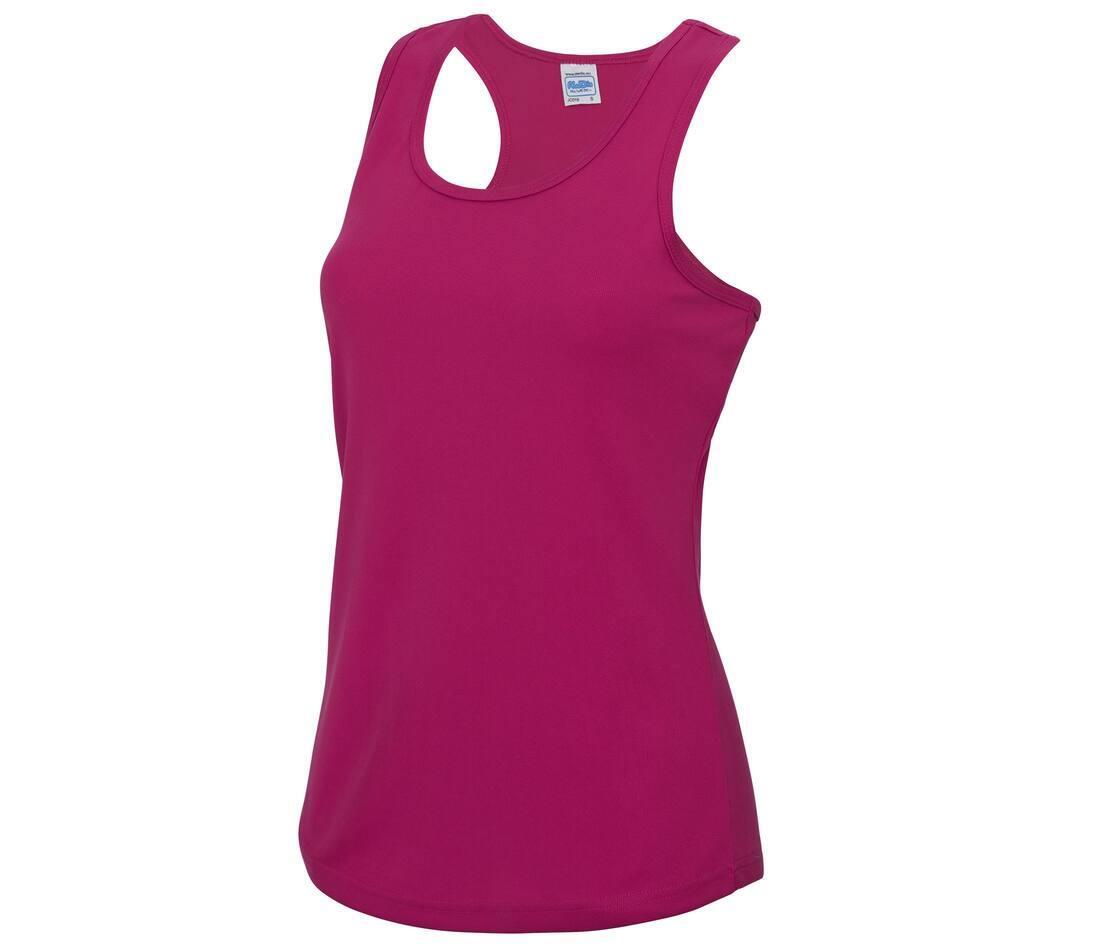 Sport T-shirt hot pink dames zonder mouw te personaliseren te bedrukken tanktop