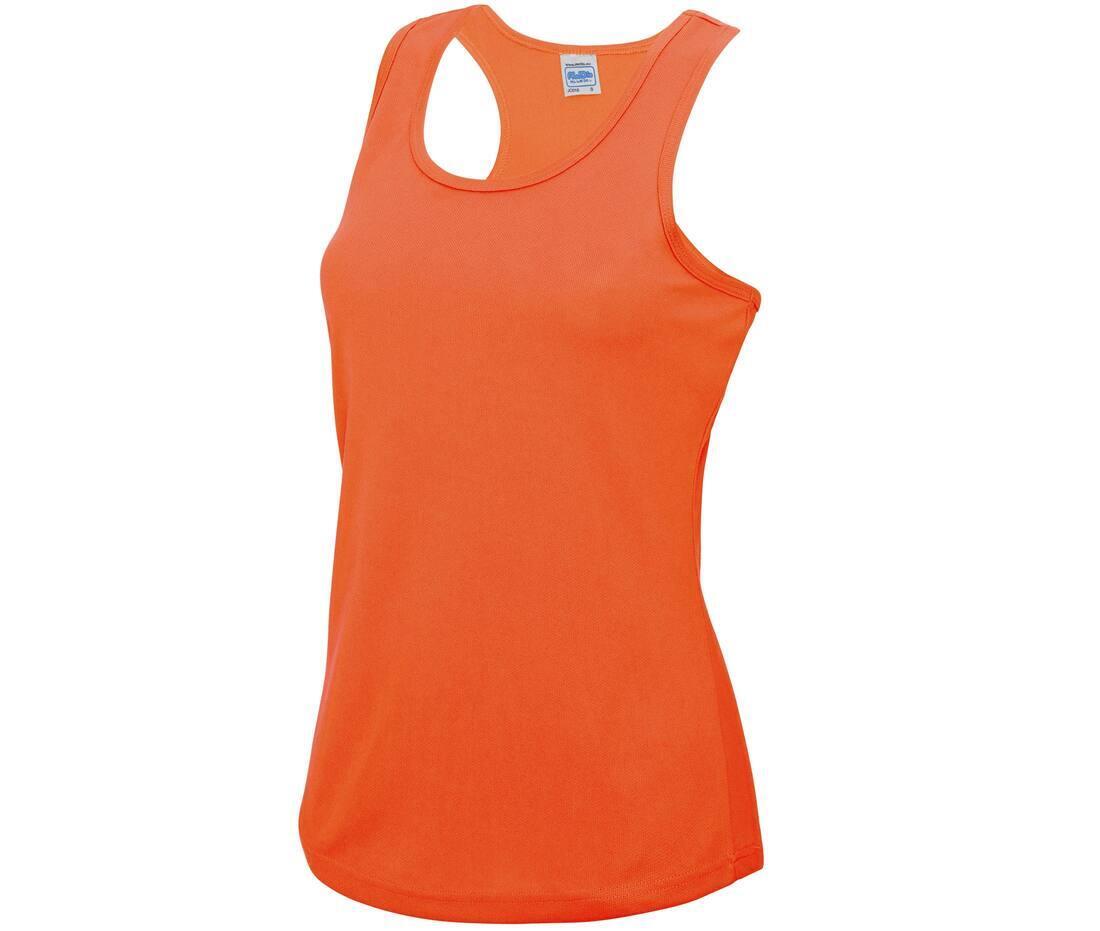 Sport T-shirt oranje dames zonder mouw te personaliseren te bedrukken tanktop