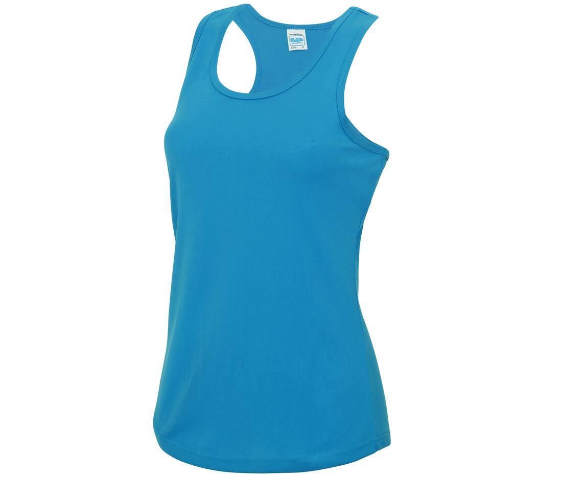 Sport T-shirt sapphire blauw dames zonder mouw te personaliseren te bedrukken tanktop