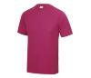 Sport T-shirt voor kinderen hot pink korte mouw bedrukbaar personaliseren