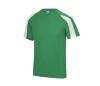 Sport T-shirt voor mannen kelly groen met wit bedrukken met team logo
