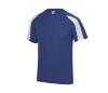 Sport T-shirt voor mannen royal blauw met wit bedrukken met team logo