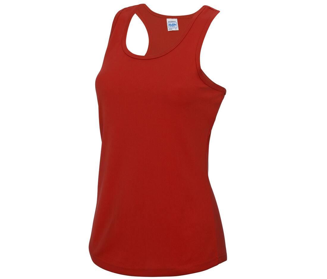 Sport T-shirt vuurrood dames zonder mouw te personaliseren te bedrukken tanktop