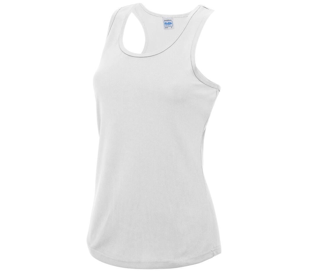 Sport T-shirt wit dames zonder mouw te personaliseren te bedrukken tanktop