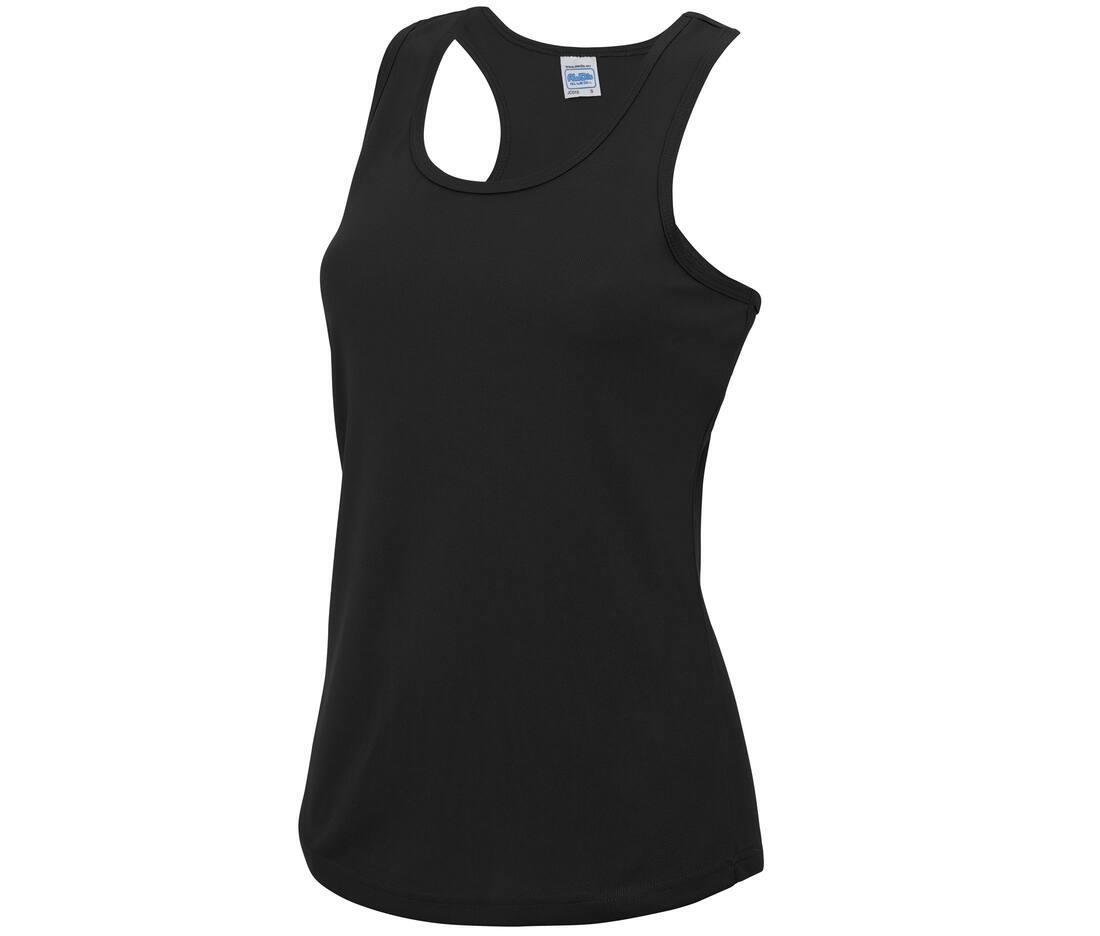 Sport T-shirt zwart dames zonder mouw te personaliseren te bedrukken tanktop