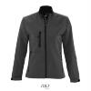 foto 1 Sportieve dames softshell jacket houtskool grijs met een borstzakje.