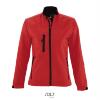 Sportieve dames softshell jacket peper rood met een borstzakje.