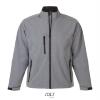 Sportieve heren softshell jacket grijs melange met een borstzakje.