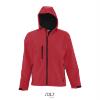 Sportieve heren softshell met een capuchon peper rood